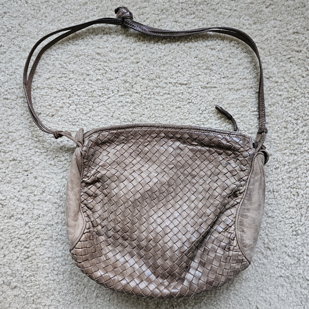 Bottega Veneta Intrecciato genuine leather suede woven slouch hobo handbag brown - Picture 3 of 16
